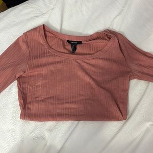 Forever 21 cropped pink long sleeve